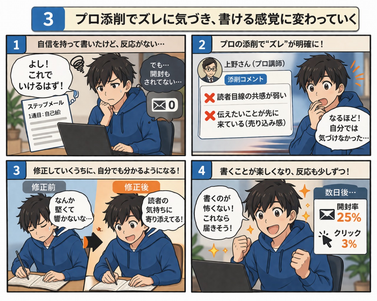 プロの添削で成長するライティング