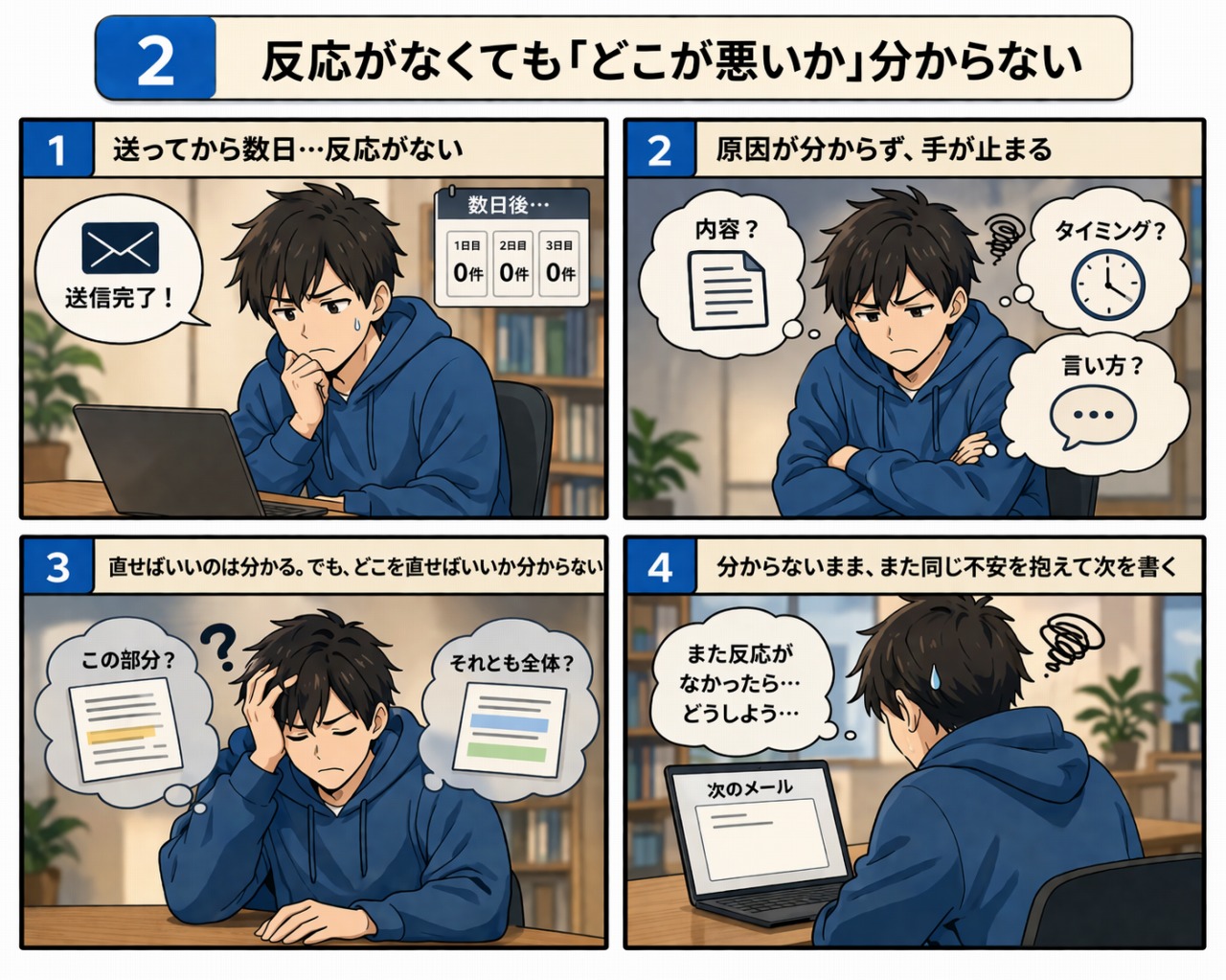 反応がない不安なメール送信