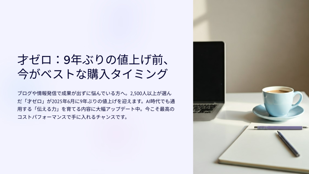 才ゼロ 値上げ