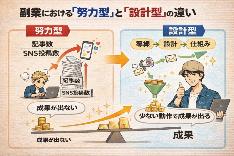 副業の「努力型」と「設計型」の違い