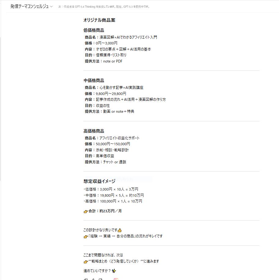 才ゼロAI 発信テーマコンシェルジュ