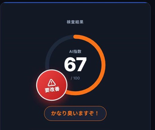 脱臭前の測定結果（AI指数67）